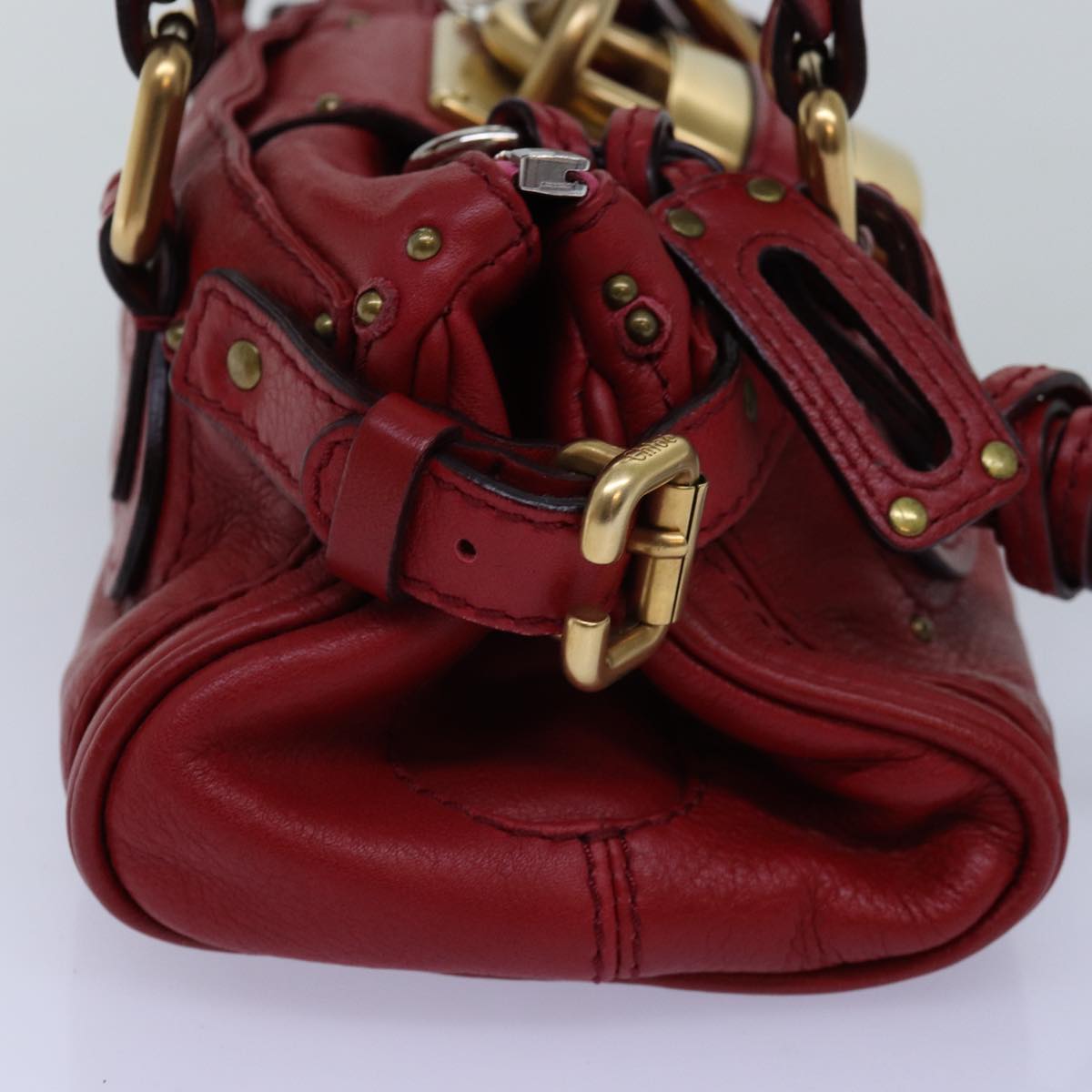 Chloe Paddington Mini Hand Bag Leather Red ep4030