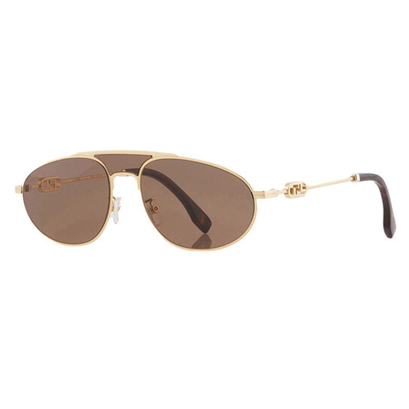 Fendi Aviator Full Rim, with a Endura Gold frame and Brown lens. Gold