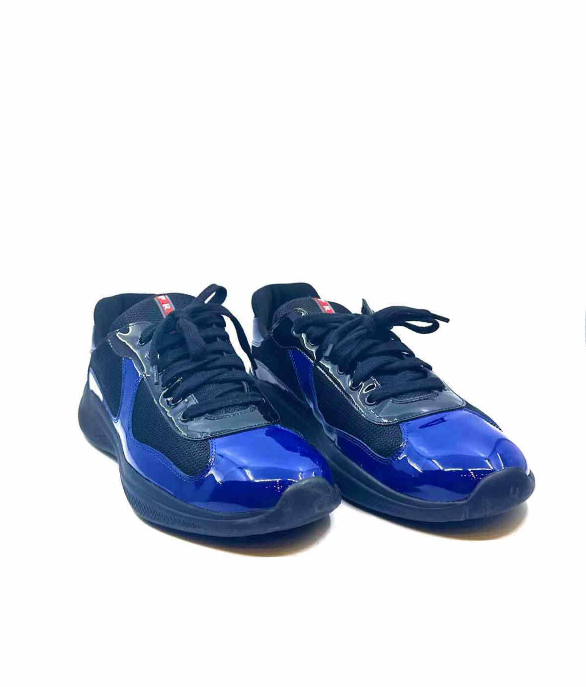 PRADA Size 12 Black & Blue Men's Sneakers