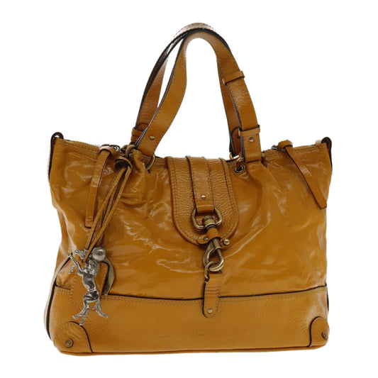 Chloe Kerala Hand Bag Enamel Yellow Silver Gold fm3915