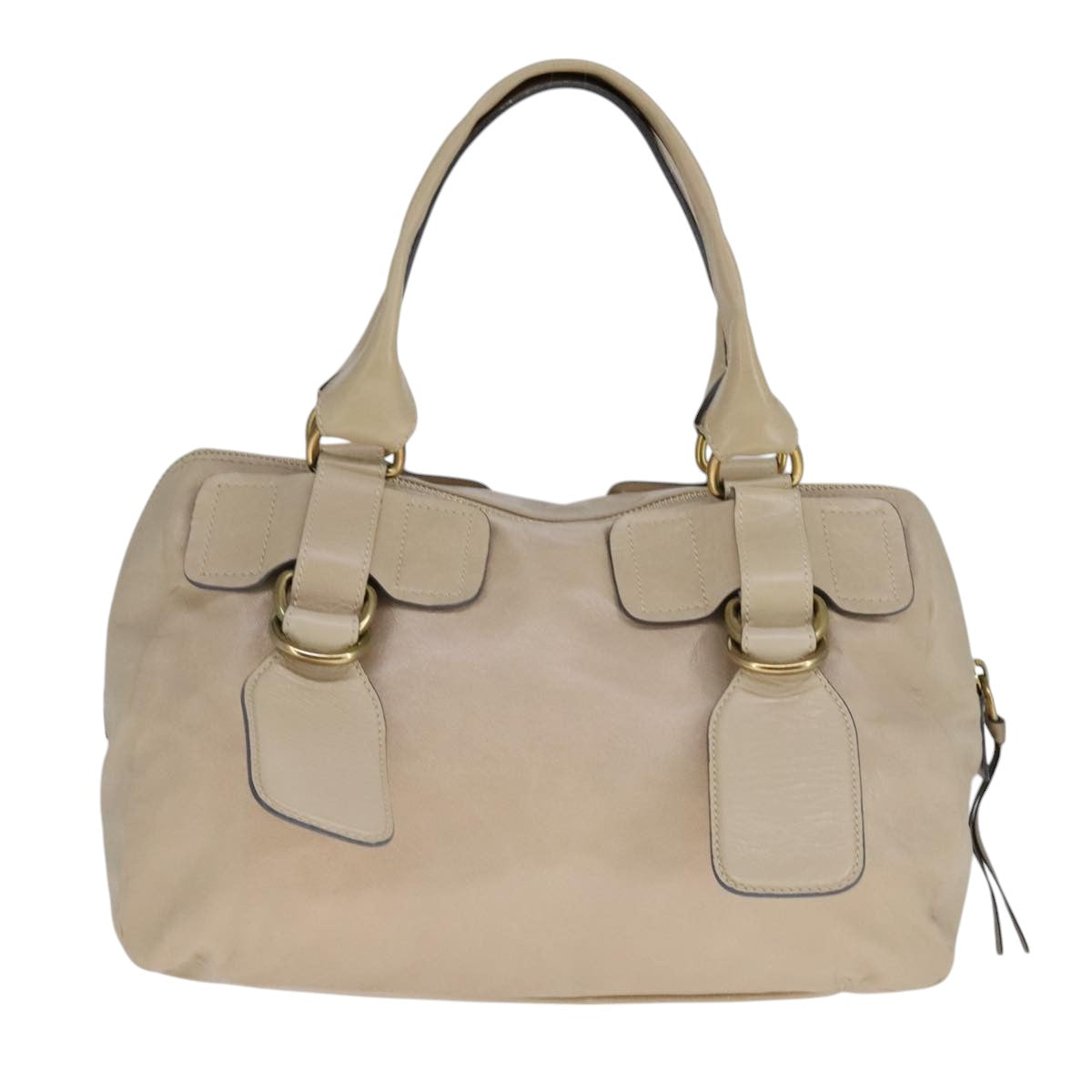 Chloe Hand Bag Leather Beige fm4270