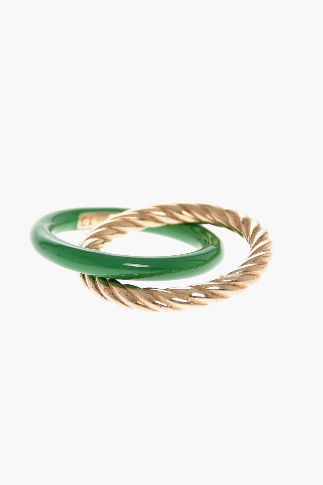 Bottega Veneta Golden-Effect Double Rings