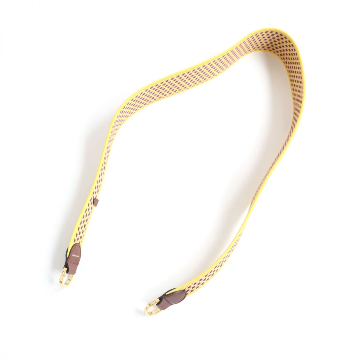 Fendi Embroidered Logo Canvas Leather Strap