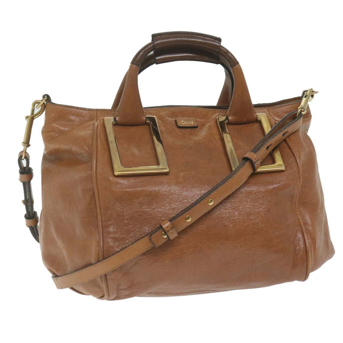 Chloe Etel Hand Bag Leather 2way Brown 01 12 50 65 hk1011