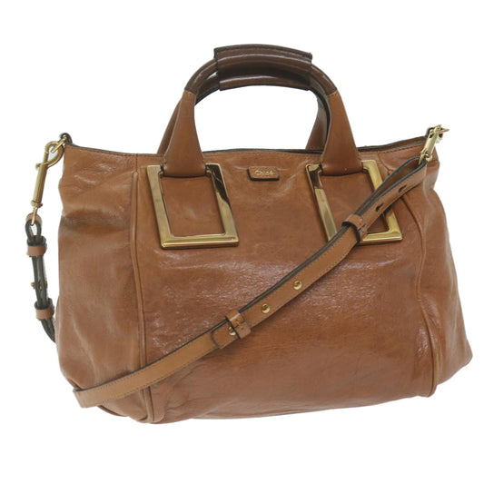 Chloe Etel Hand Bag Leather 2way Brown 01 12 50 65 hk1011