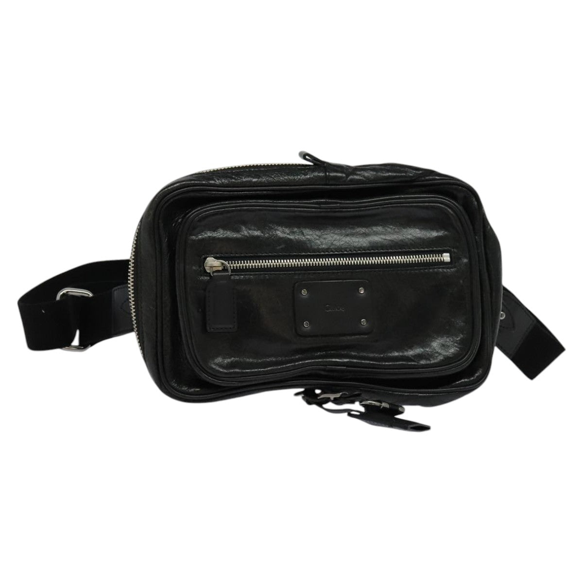 Chloe Paddington Body Bag Leather Black Silver hk2099
