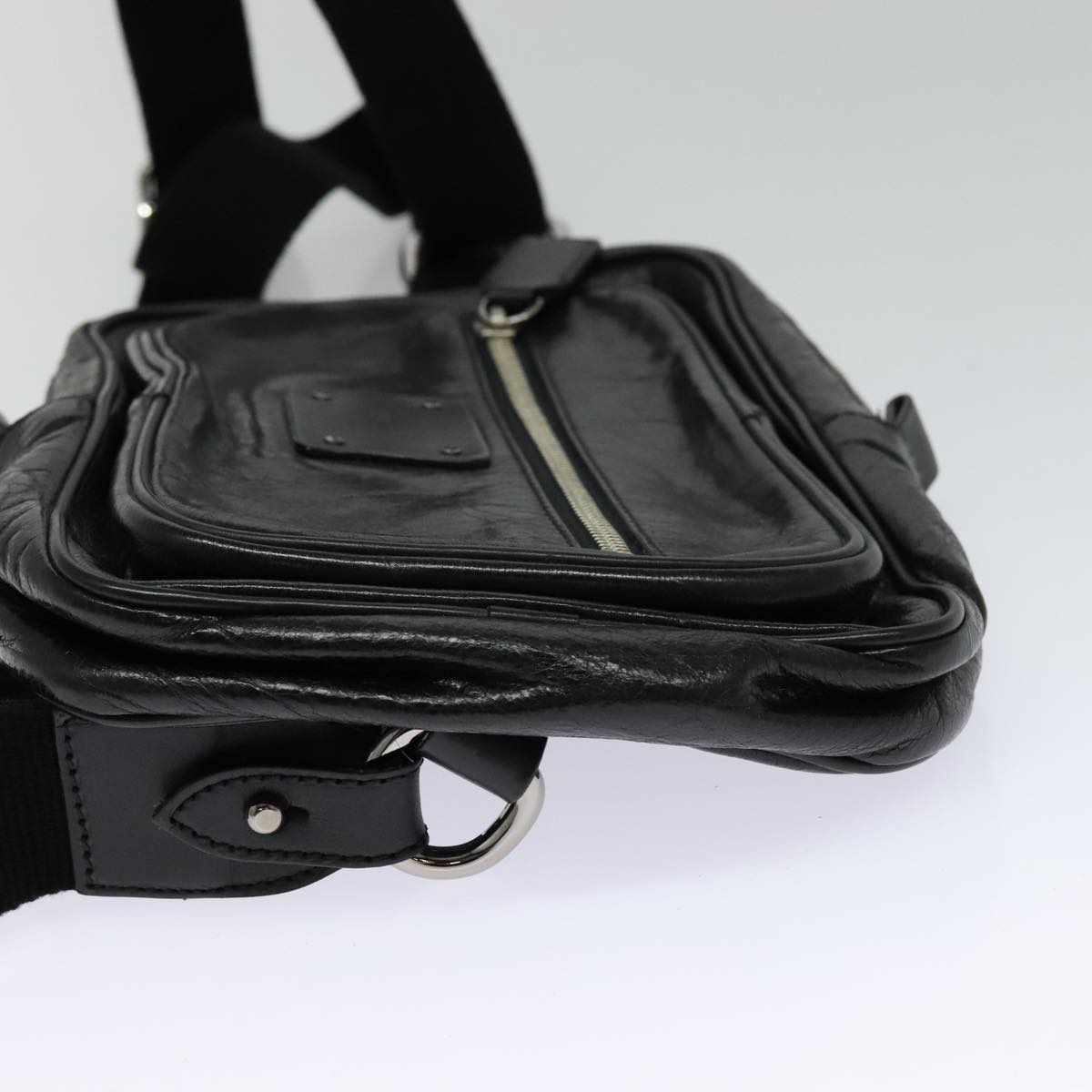 Chloe Paddington Body Bag Leather Black Silver hk2099