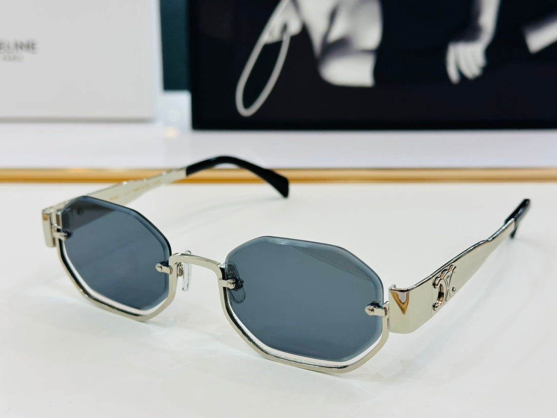 Celine TRIOMPHE SEMI-RIMLESS SUNGLASS CL42118 IN METAL