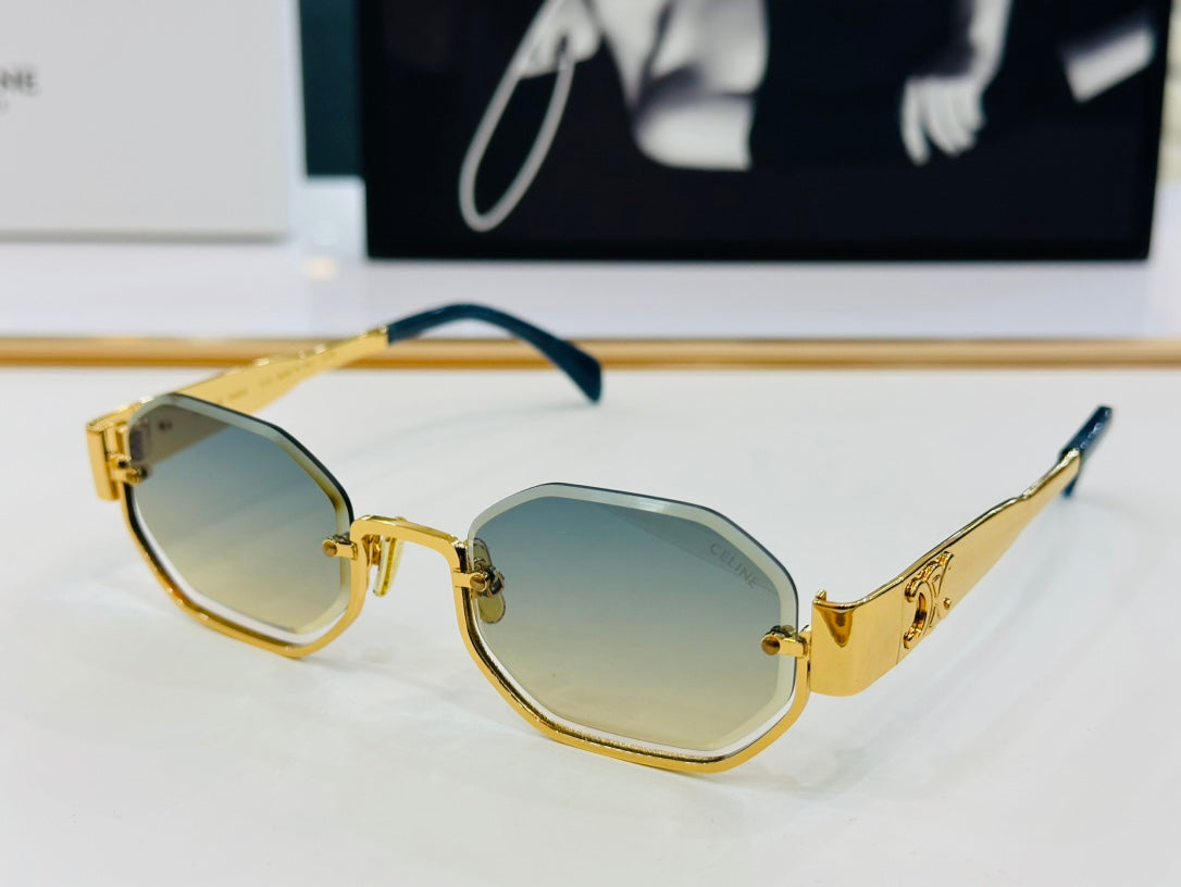 Celine TRIOMPHE SEMI-RIMLESS SUNGLASS CL42118 IN METAL