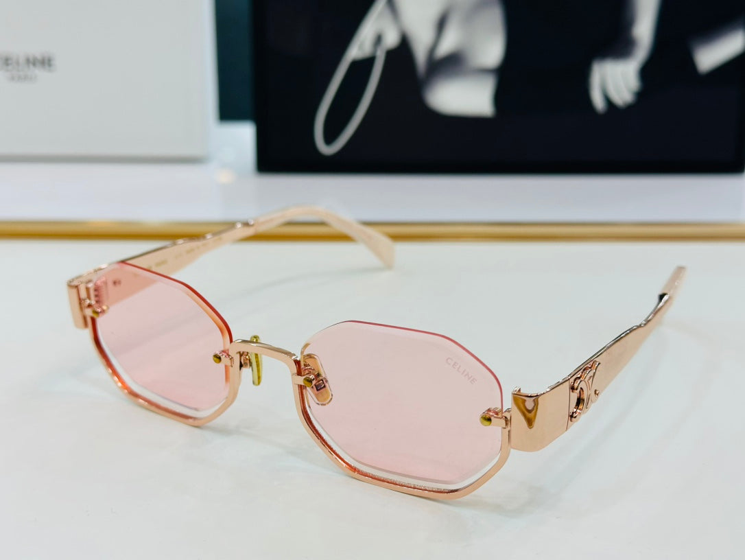 Celine TRIOMPHE SEMI-RIMLESS SUNGLASS CL42118 IN METAL