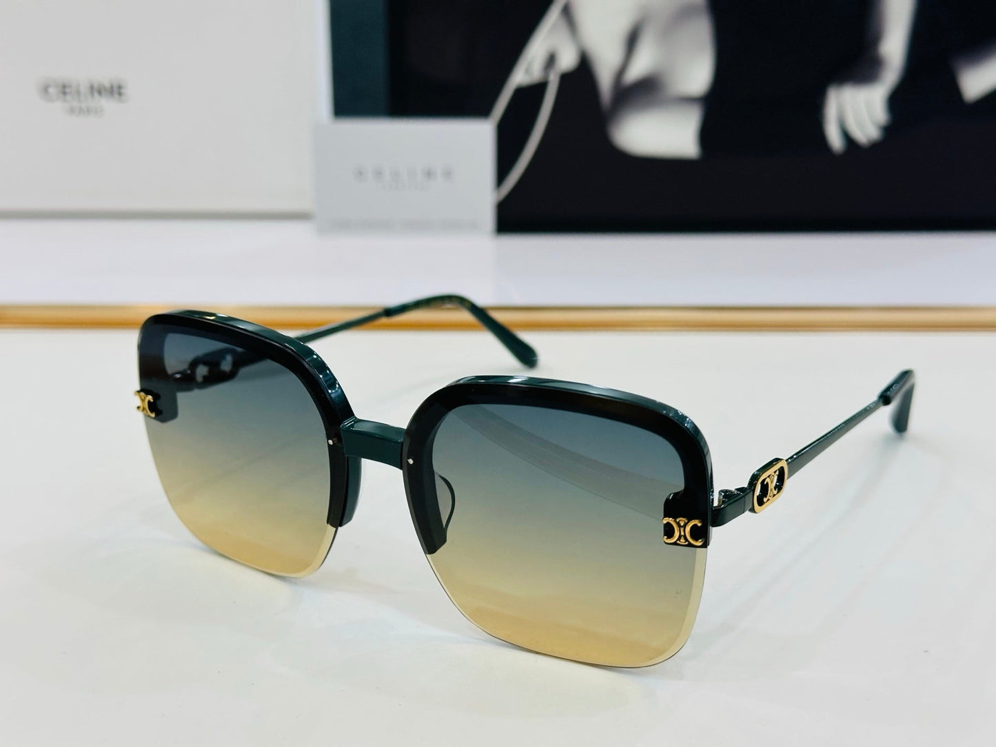 Celine TRIOMPHE SQUARE SUNGLASS CL40251 IN METAL