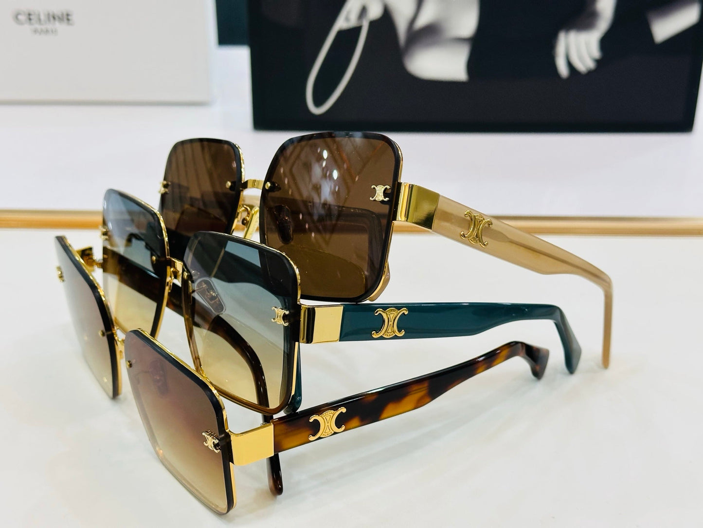 Celine TRIOMPHE SQUARE SUNGLASS CL40238 IN ACETATE