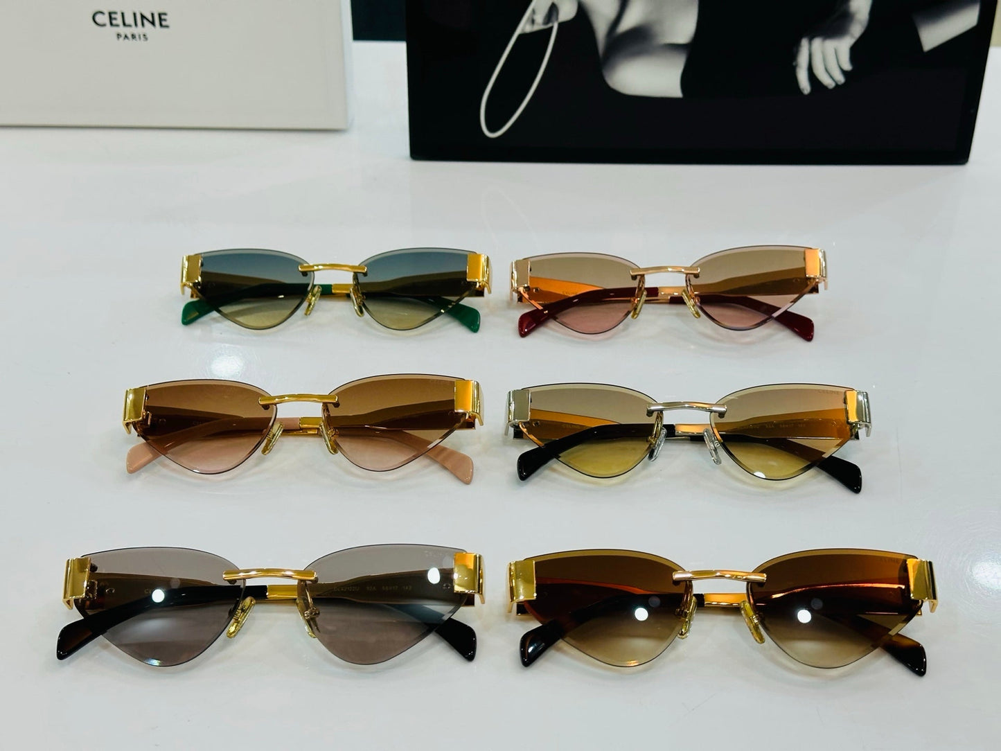 Celine CAT EYE SUNGLASSES CL42122U IN METAL