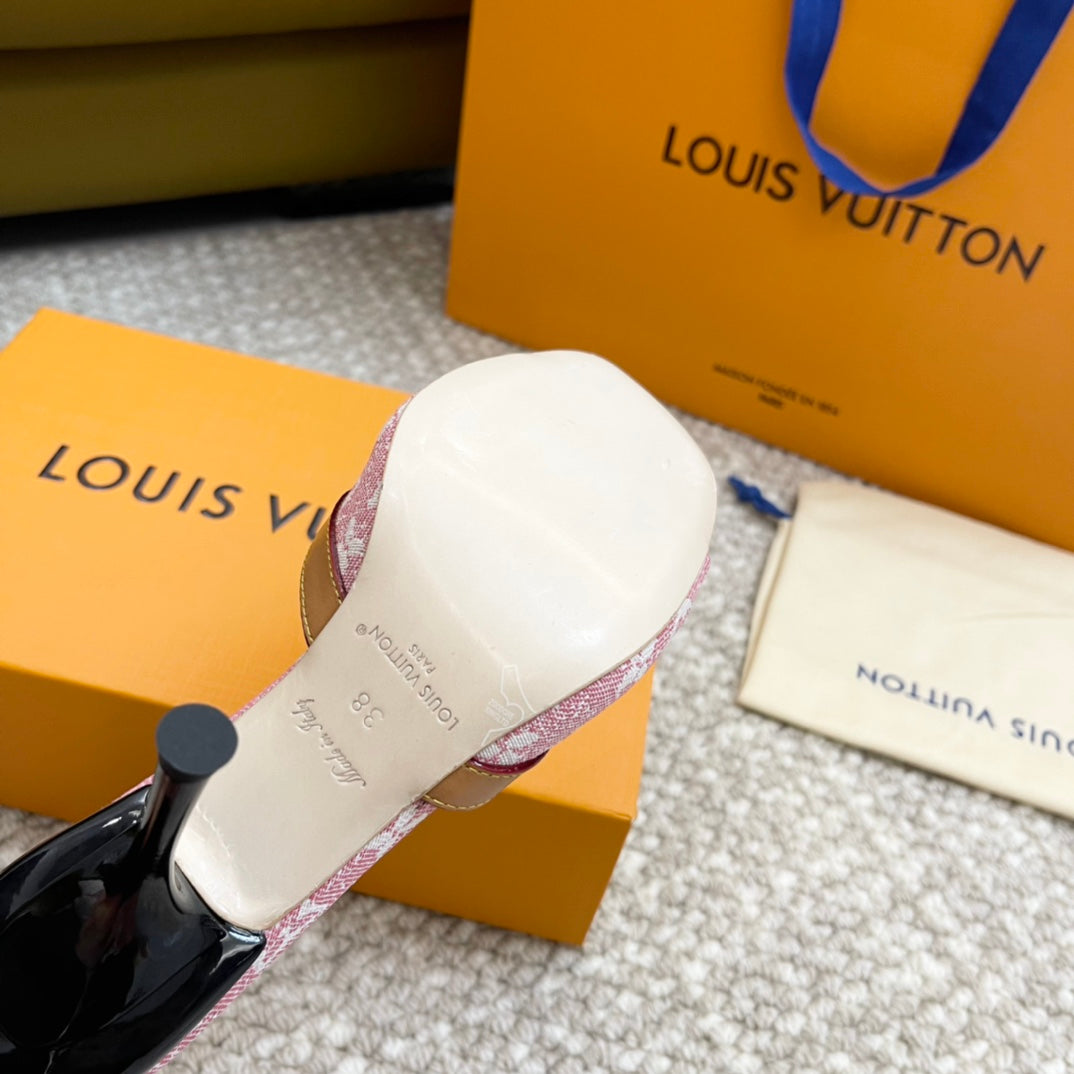 Louis Vuitton neo revival 90 pink monogram denim calfskin