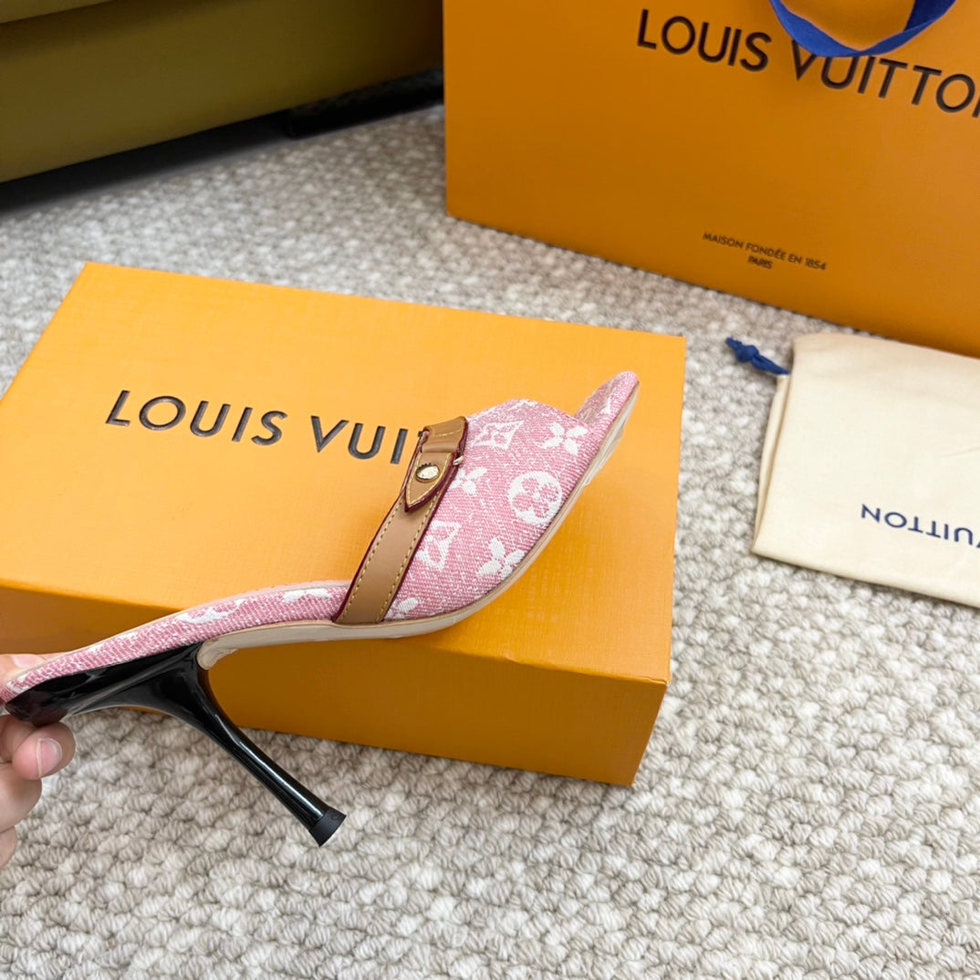 Louis Vuitton neo revival 90 pink monogram denim calfskin
