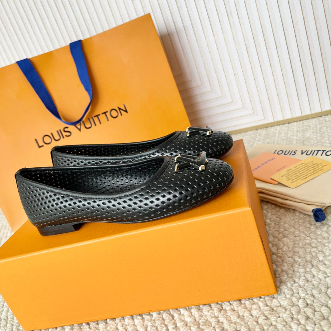 Louis Vuitton Shake Flat Ballerina Black Cowhide