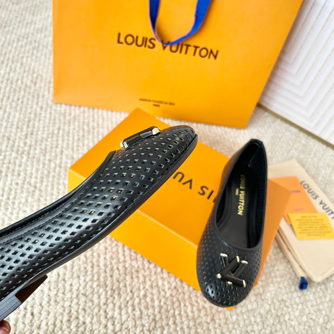 Louis Vuitton Shake Flat Ballerina Black Cowhide