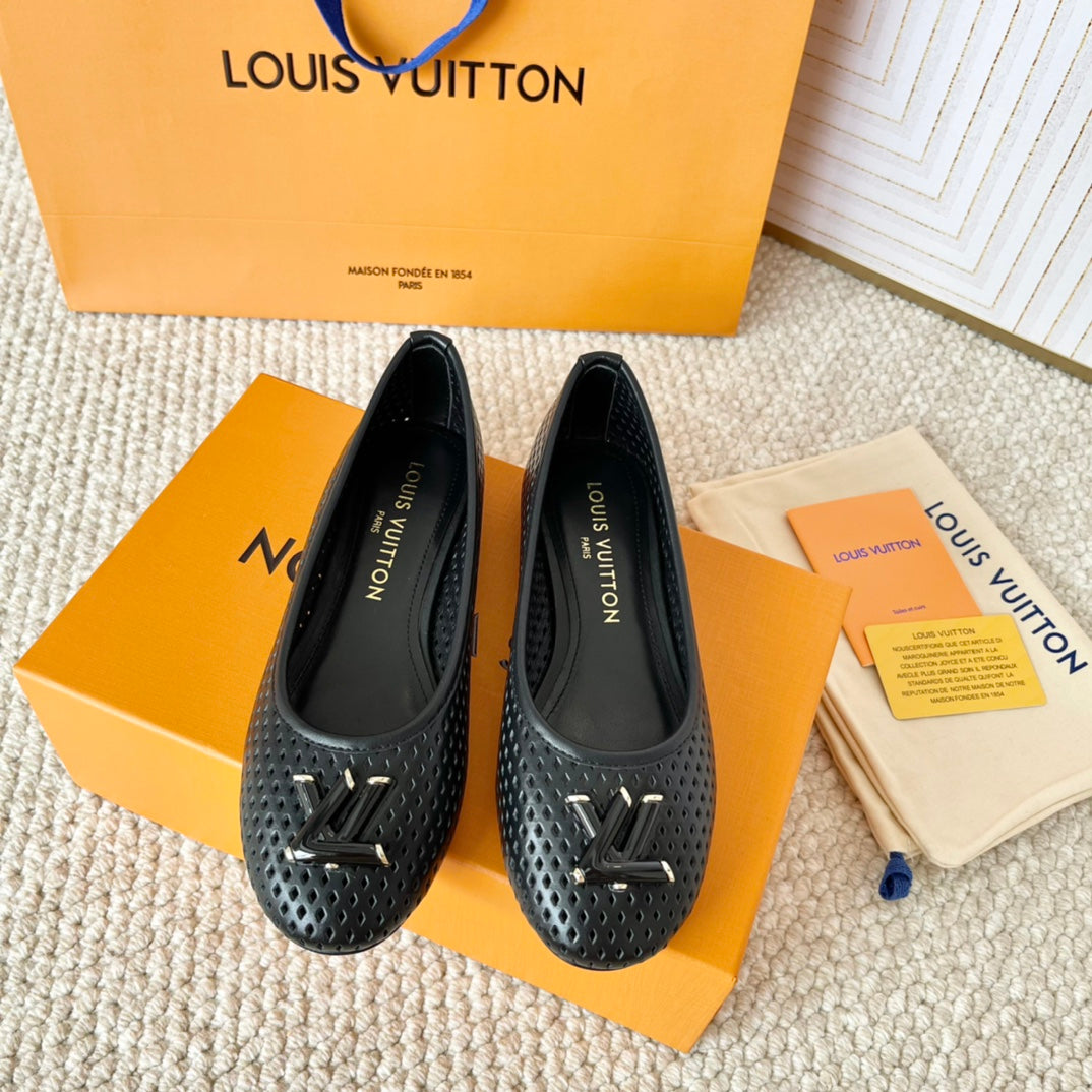 Louis Vuitton Shake Flat Ballerina Black Cowhide