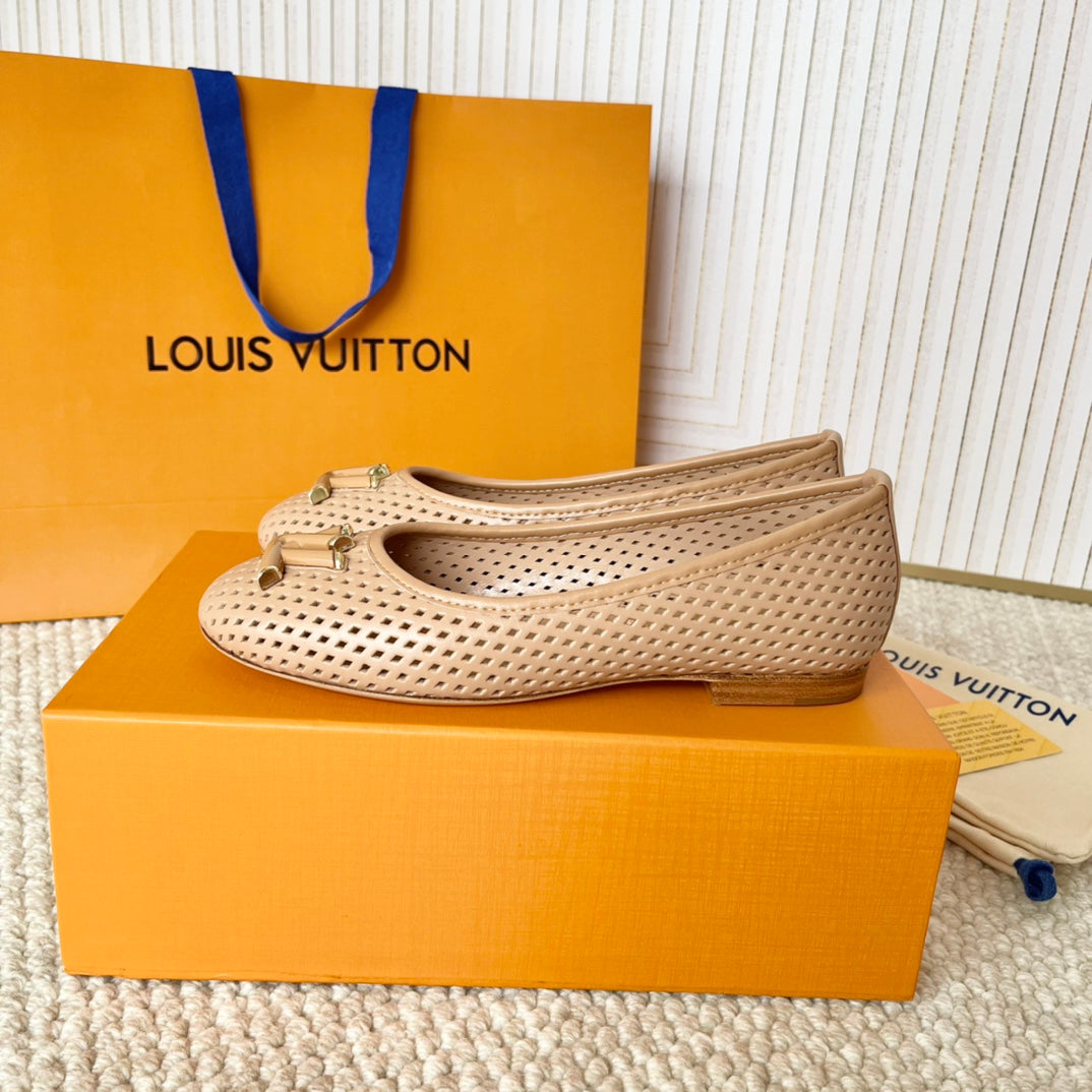 Louis Vuitton Shake Flat Ballerina Beige Cowhide