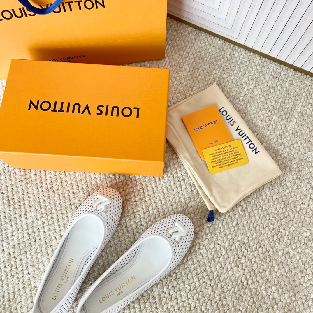 Louis Vuitton Shake Flat Ballerina White Cowhide