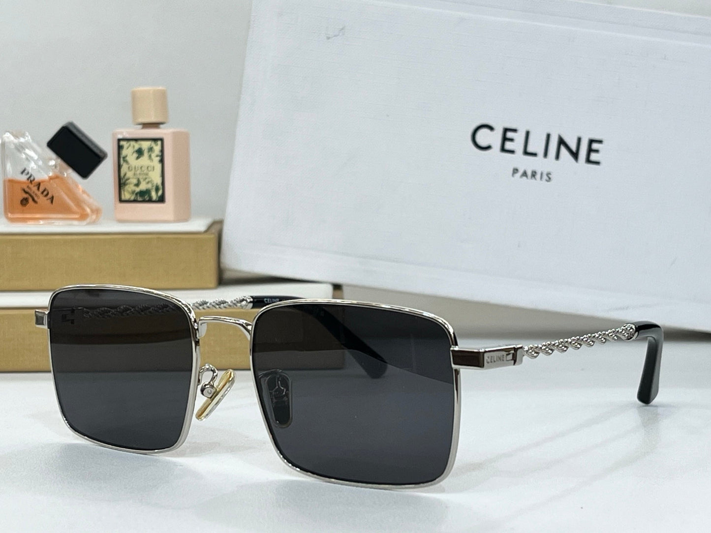 Celine TRIOMPHE SUNGLASSES CL40522 IN METAL CHAIN LINK