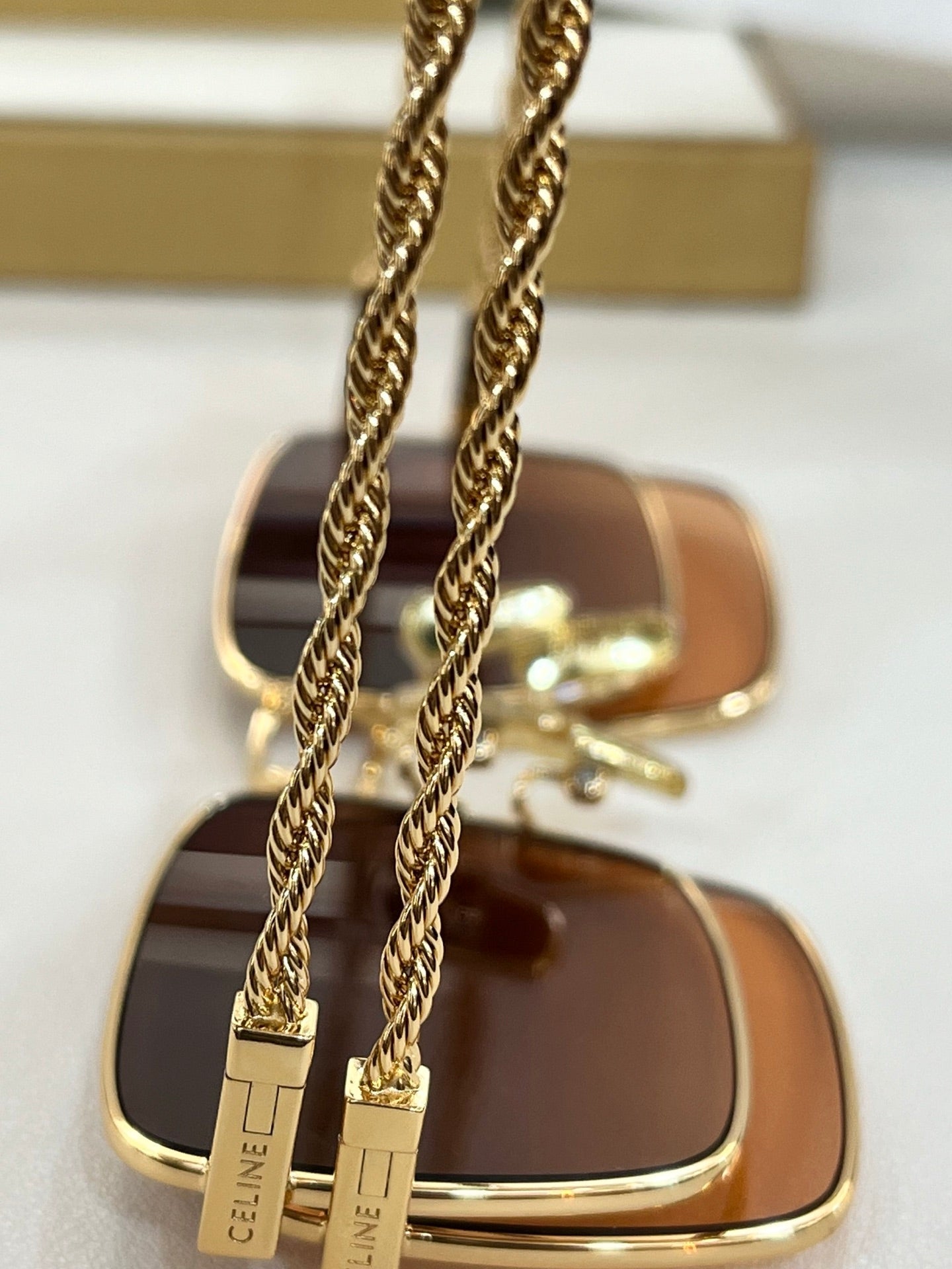 Celine TRIOMPHE SUNGLASSES CL40522 IN METAL CHAIN LINK