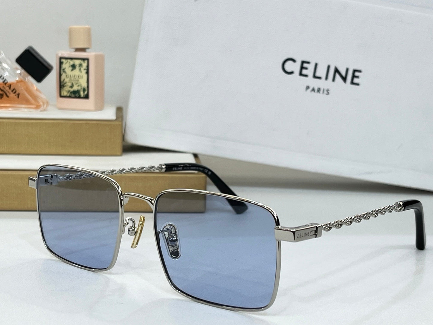 Celine TRIOMPHE SUNGLASSES CL40522 IN METAL CHAIN LINK