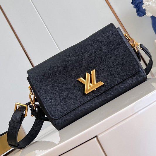 Louis Vuitton soft twist 27cm black calfskin gold hardware