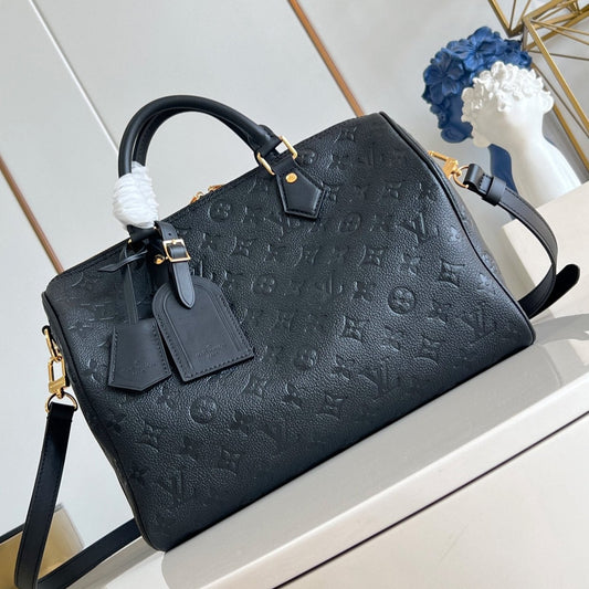 Louis Vuitton Speedy Soft 30 Black Monogram Empreinte Cowhide Leather
