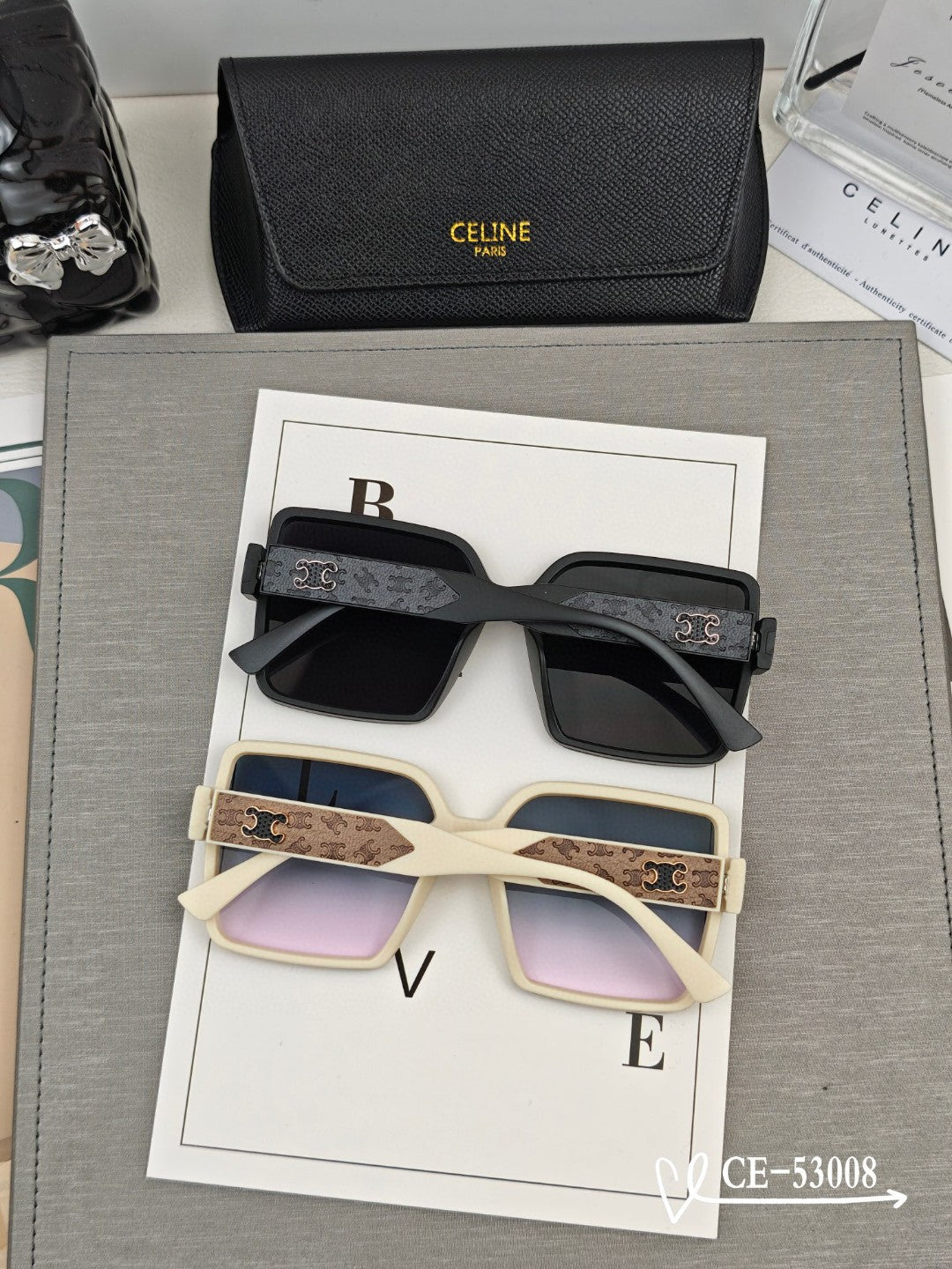 Celine TRIOMPHE SQUARE SUNGLASSES 53008 IN ACETATE