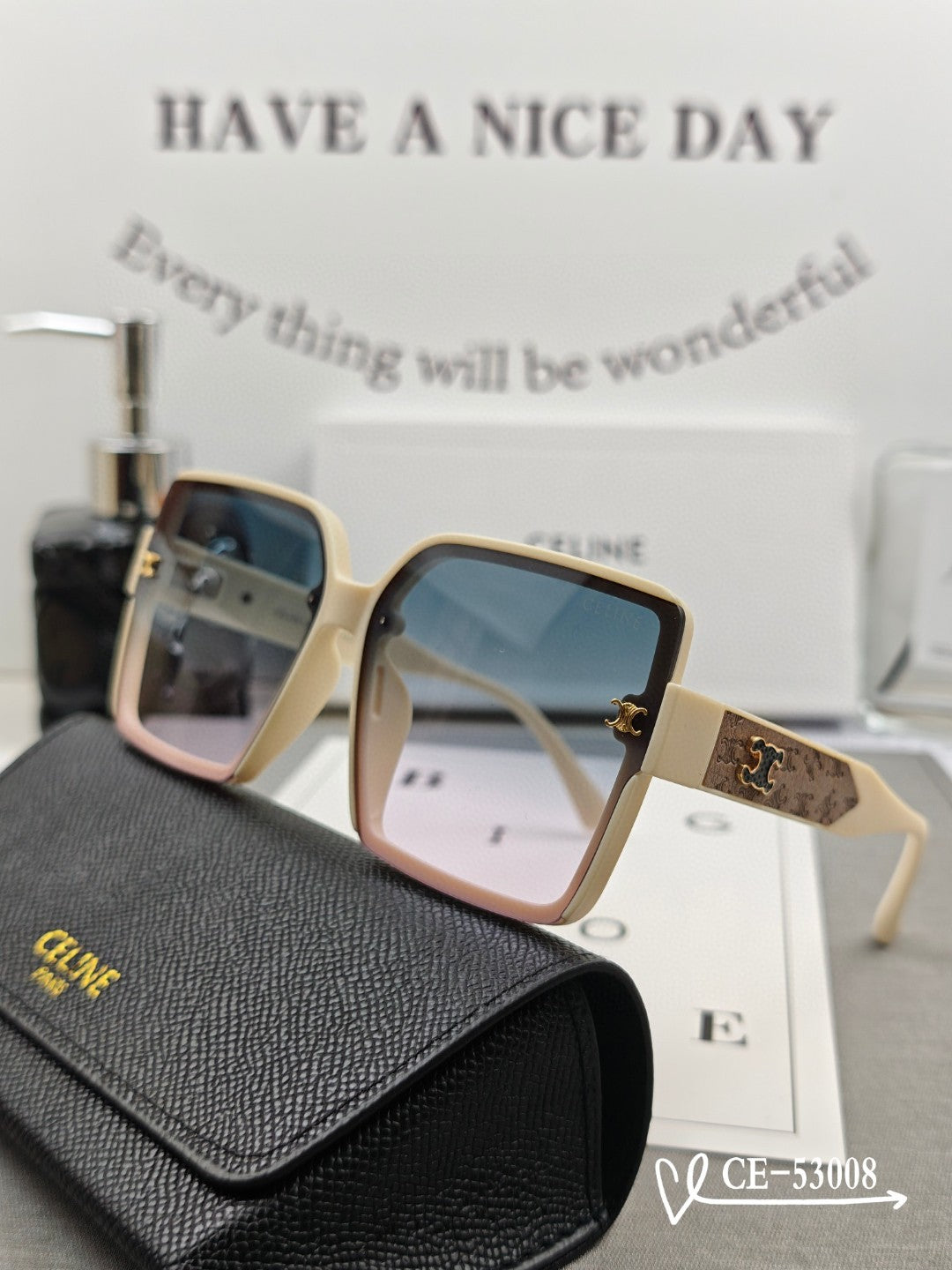 Celine TRIOMPHE SQUARE SUNGLASSES 53008 IN ACETATE