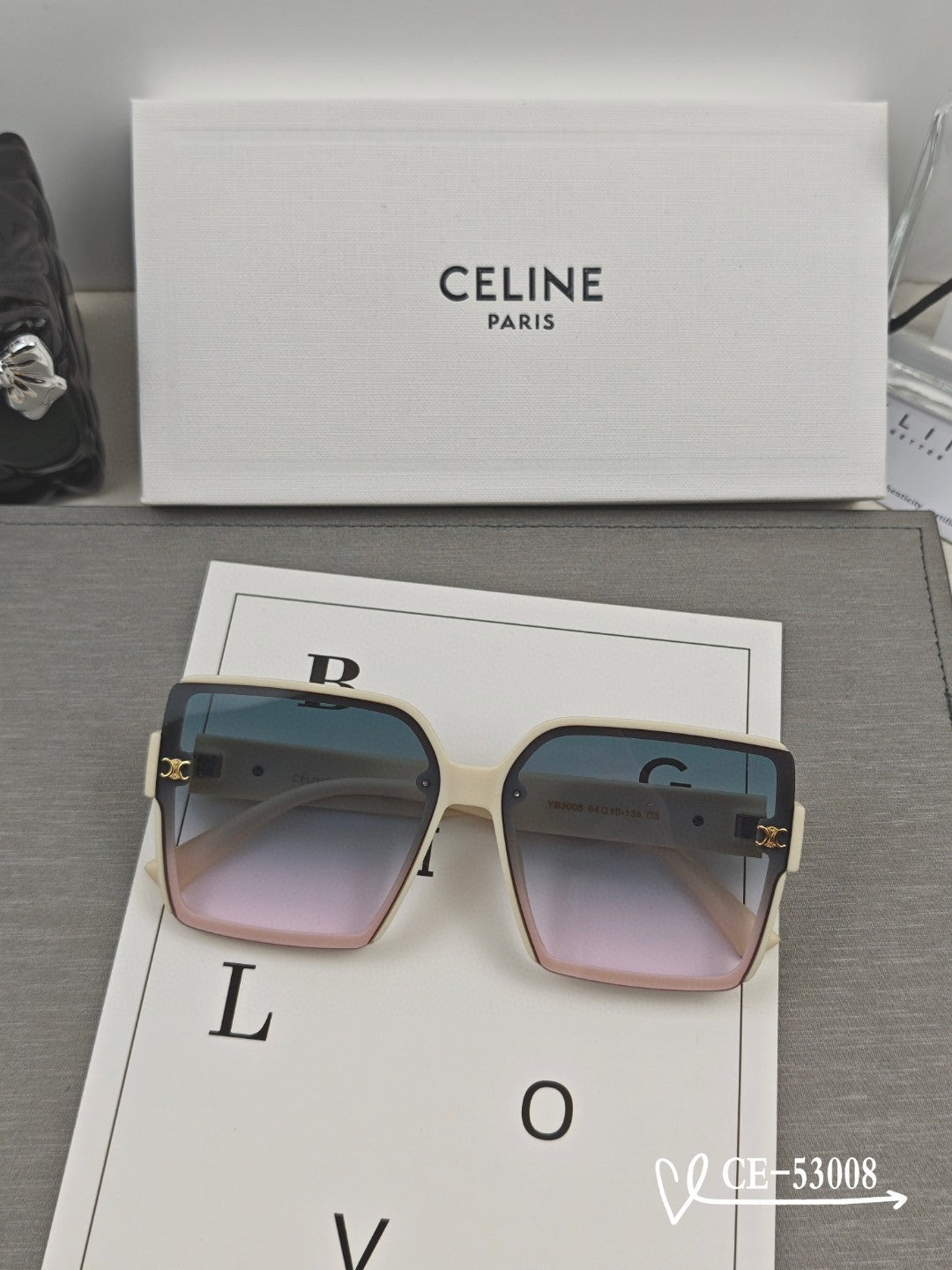 Celine TRIOMPHE SQUARE SUNGLASSES 53008 IN ACETATE