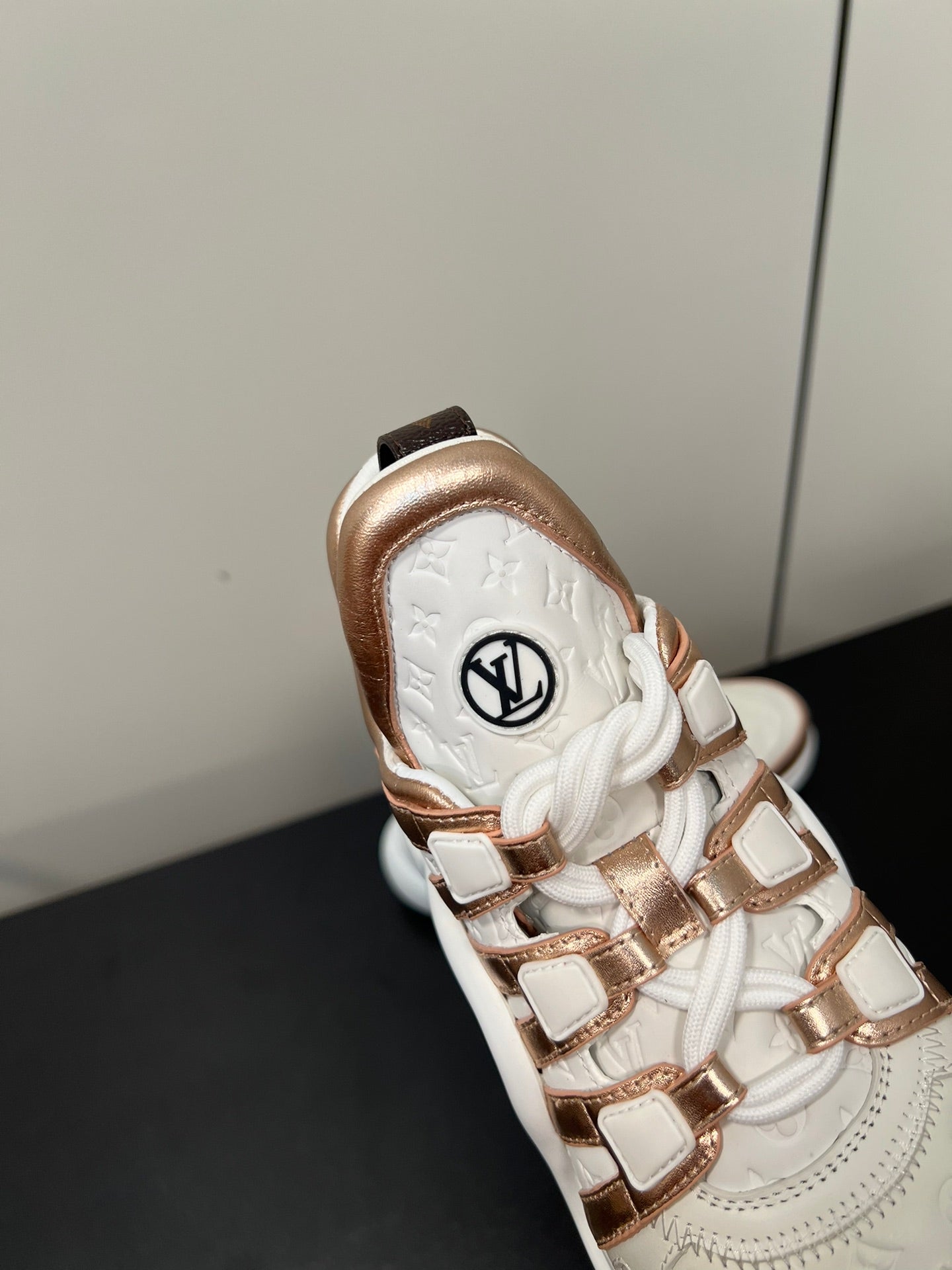 Louis Vuitton Archlight Sneaker 50mm White Mix Metallic Bronze Monogram Cowhide