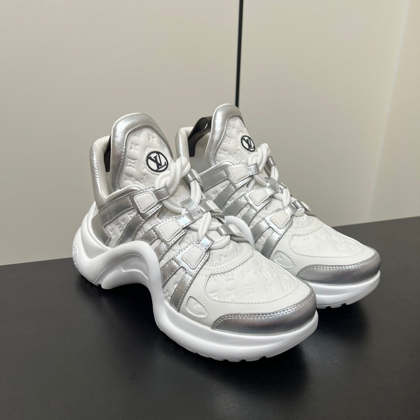 Louis Vuitton Archlight Sneaker 50mm White Mix Silver Monogram Cowhide