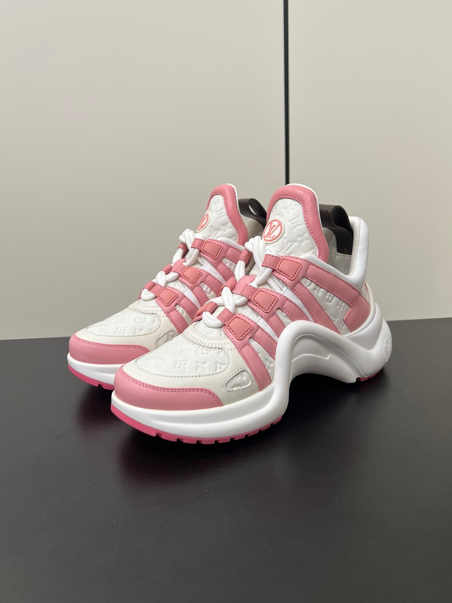 Louis Vuitton Archlight Sneaker 50mm White Mix Pink Monogram Cowhide