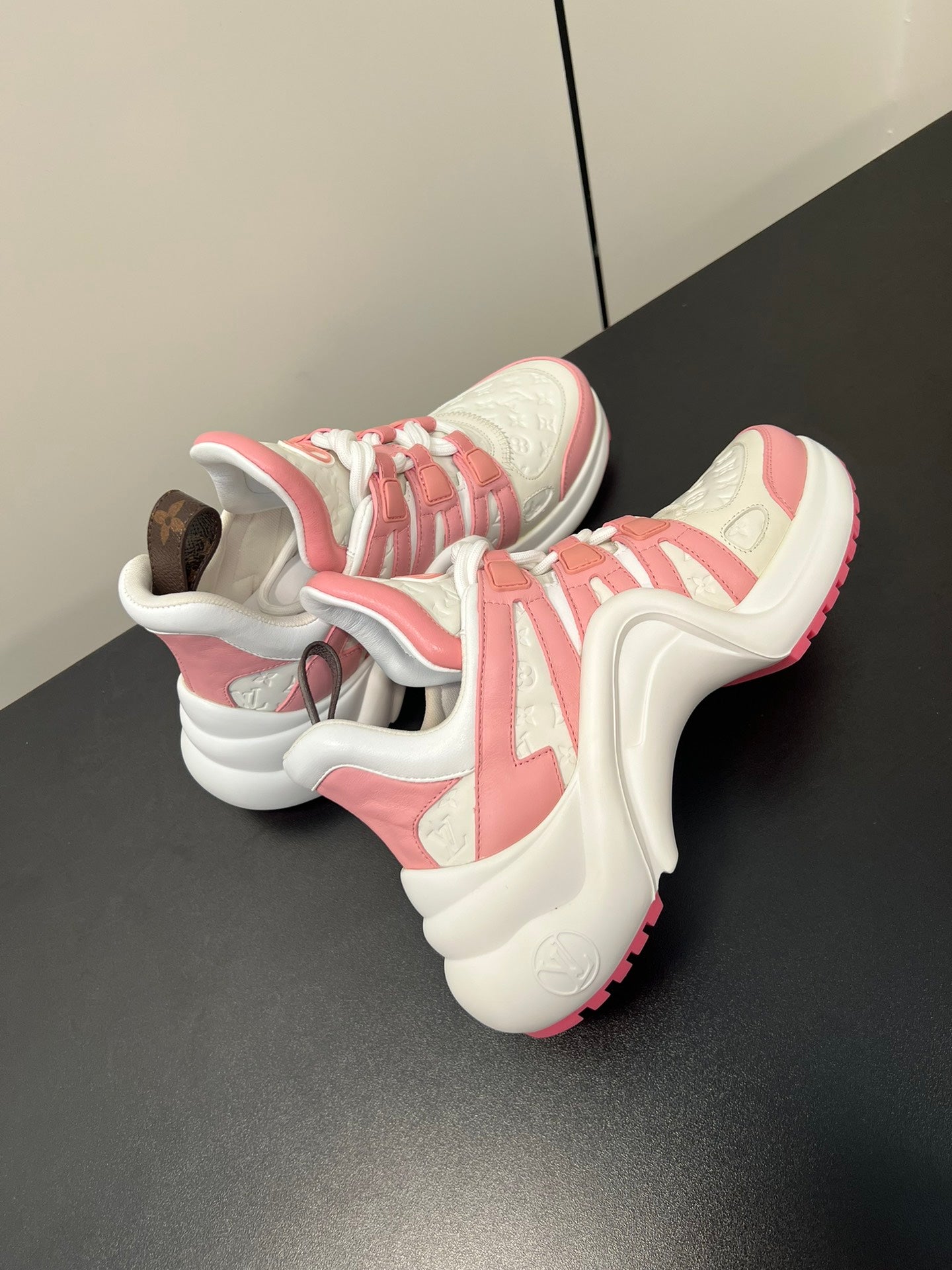 Louis Vuitton Archlight Sneaker 50mm White Mix Pink Monogram Cowhide