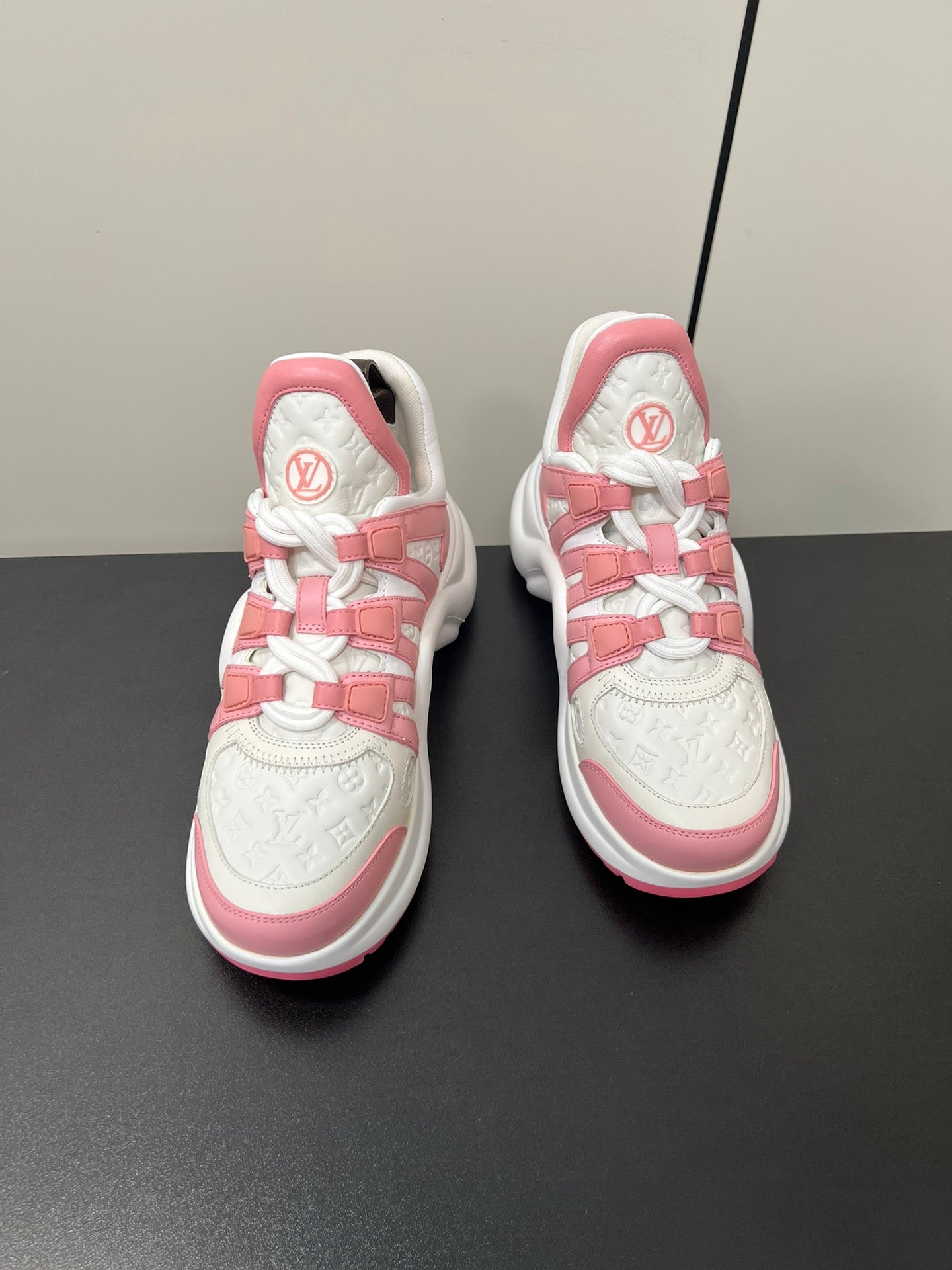 Louis Vuitton Archlight Sneaker 50mm White Mix Pink Monogram Cowhide