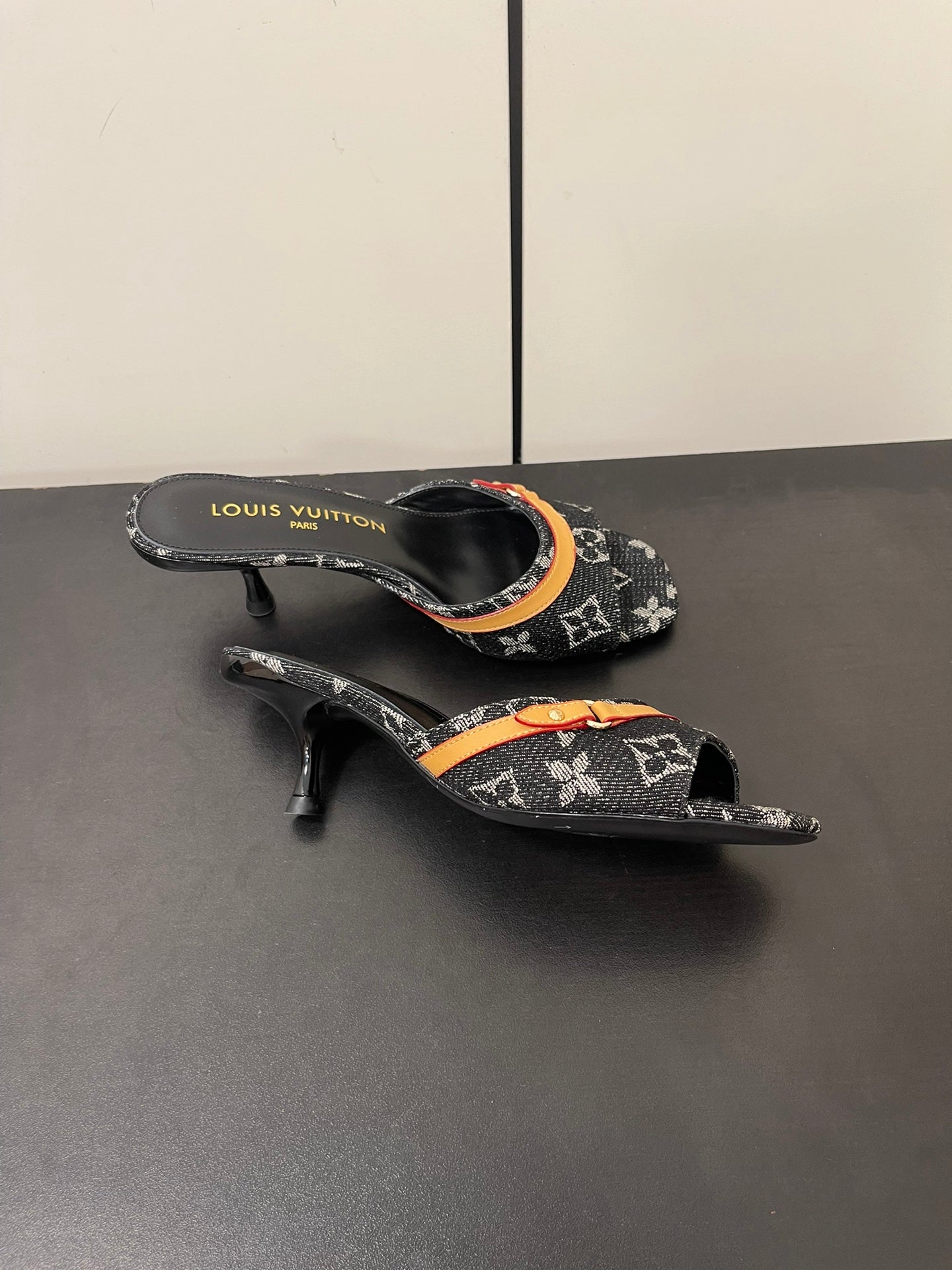Louis Vuitton neo revival 50 black monogram denim calfskin