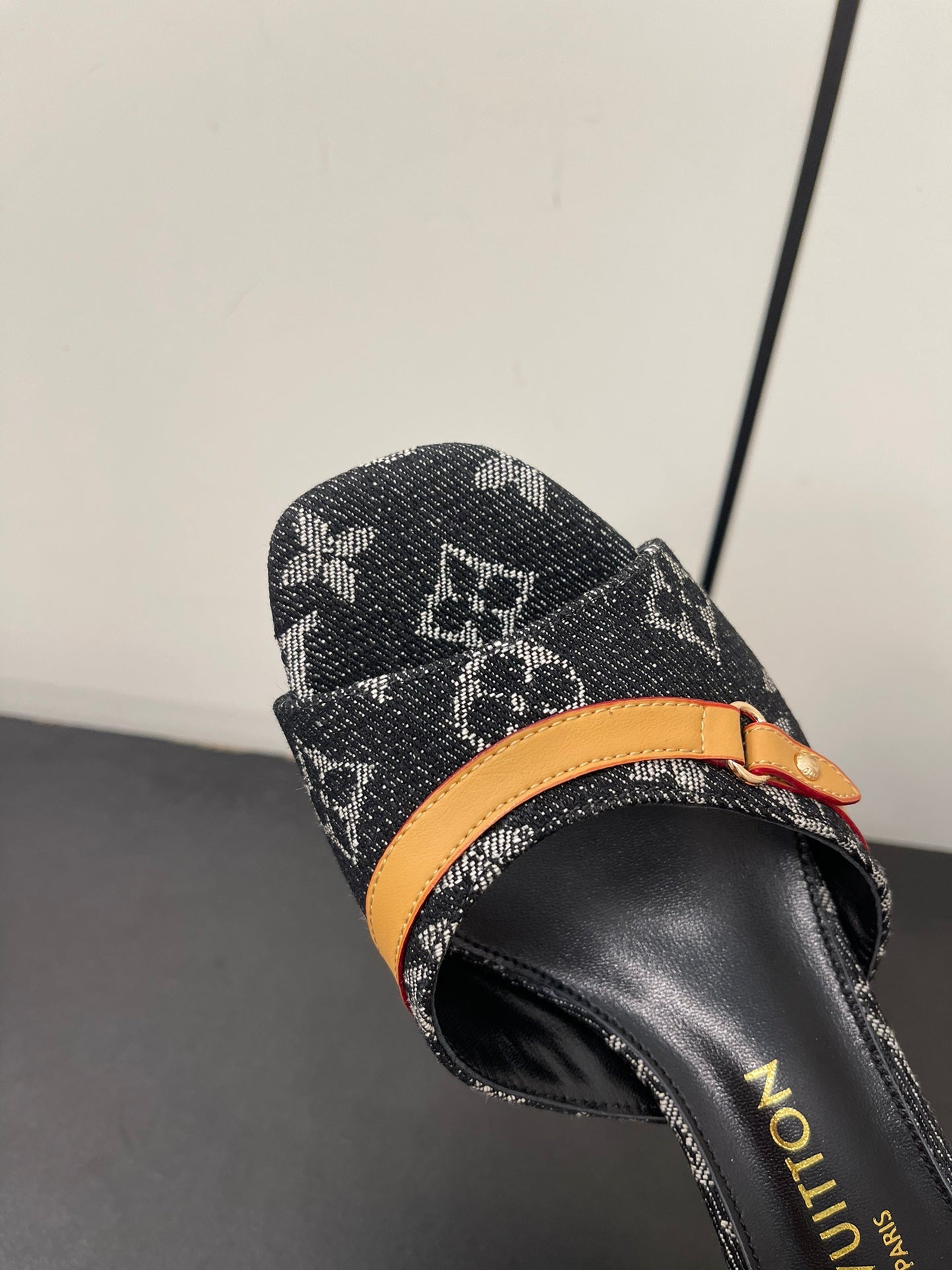 Louis Vuitton neo revival 50 black monogram denim calfskin