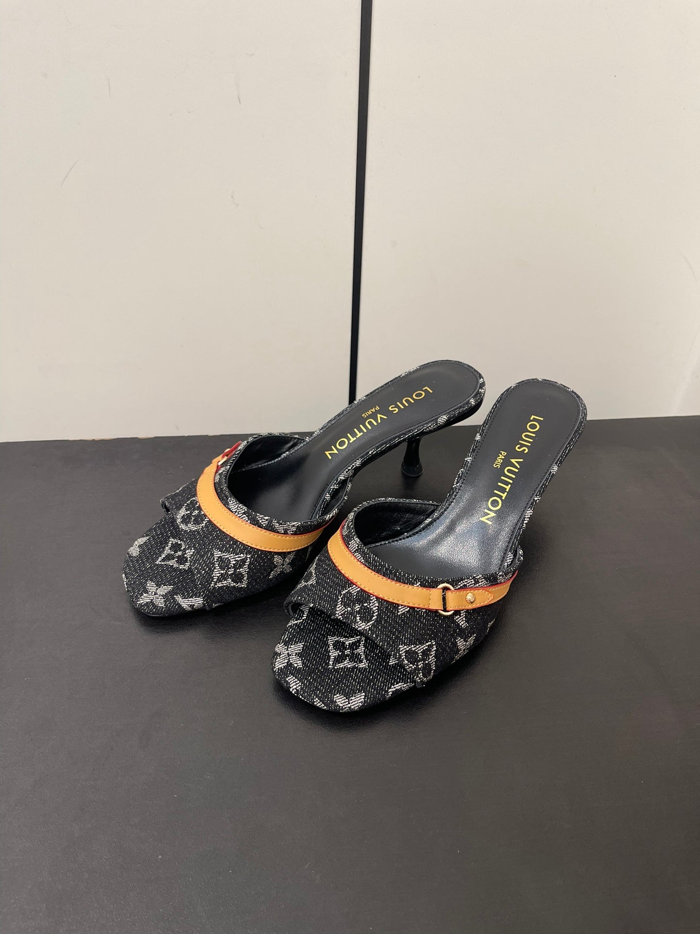 Louis Vuitton neo revival 50 black monogram denim calfskin
