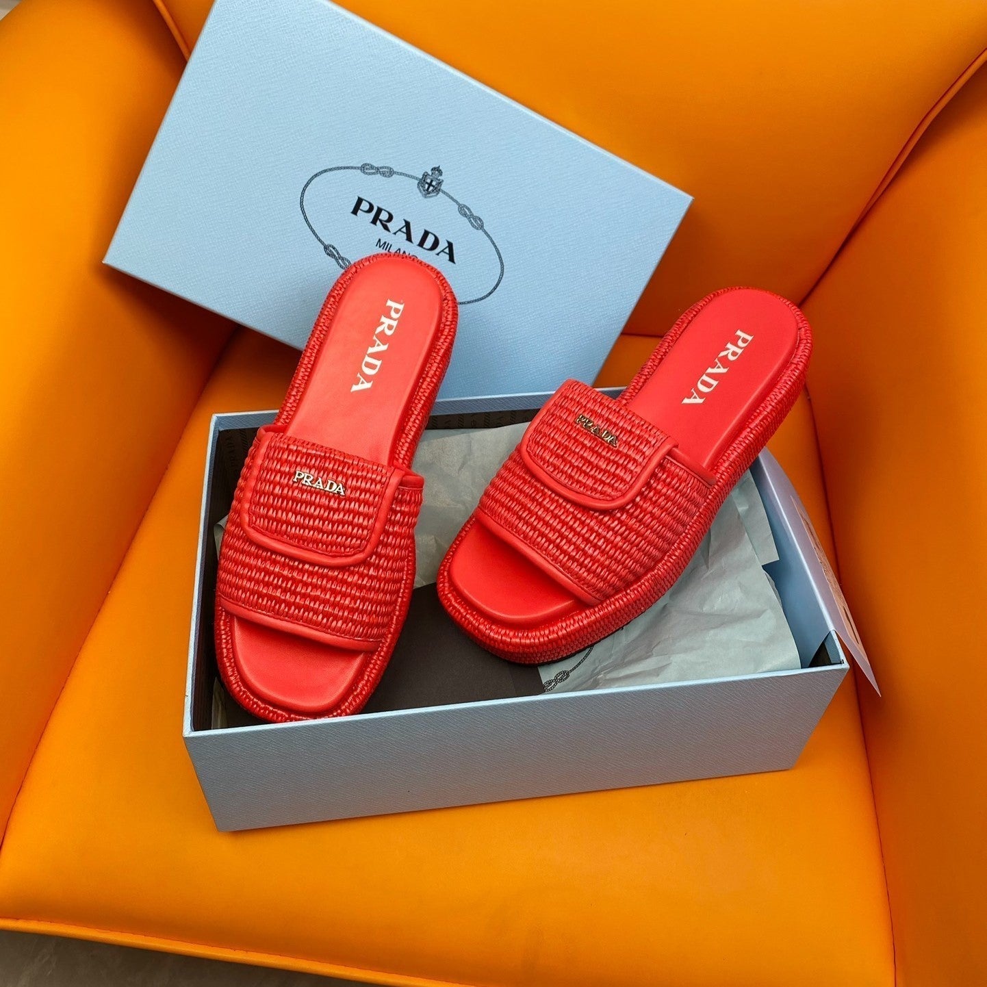 PRADA Crochet Mule 20 Red