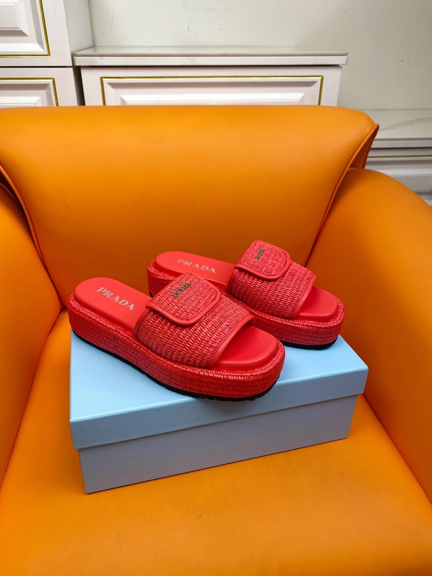 PRADA Crochet Mule 20 Red