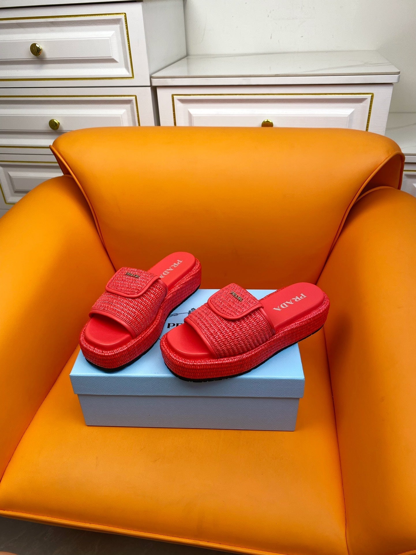 PRADA Crochet Mule 20 Red