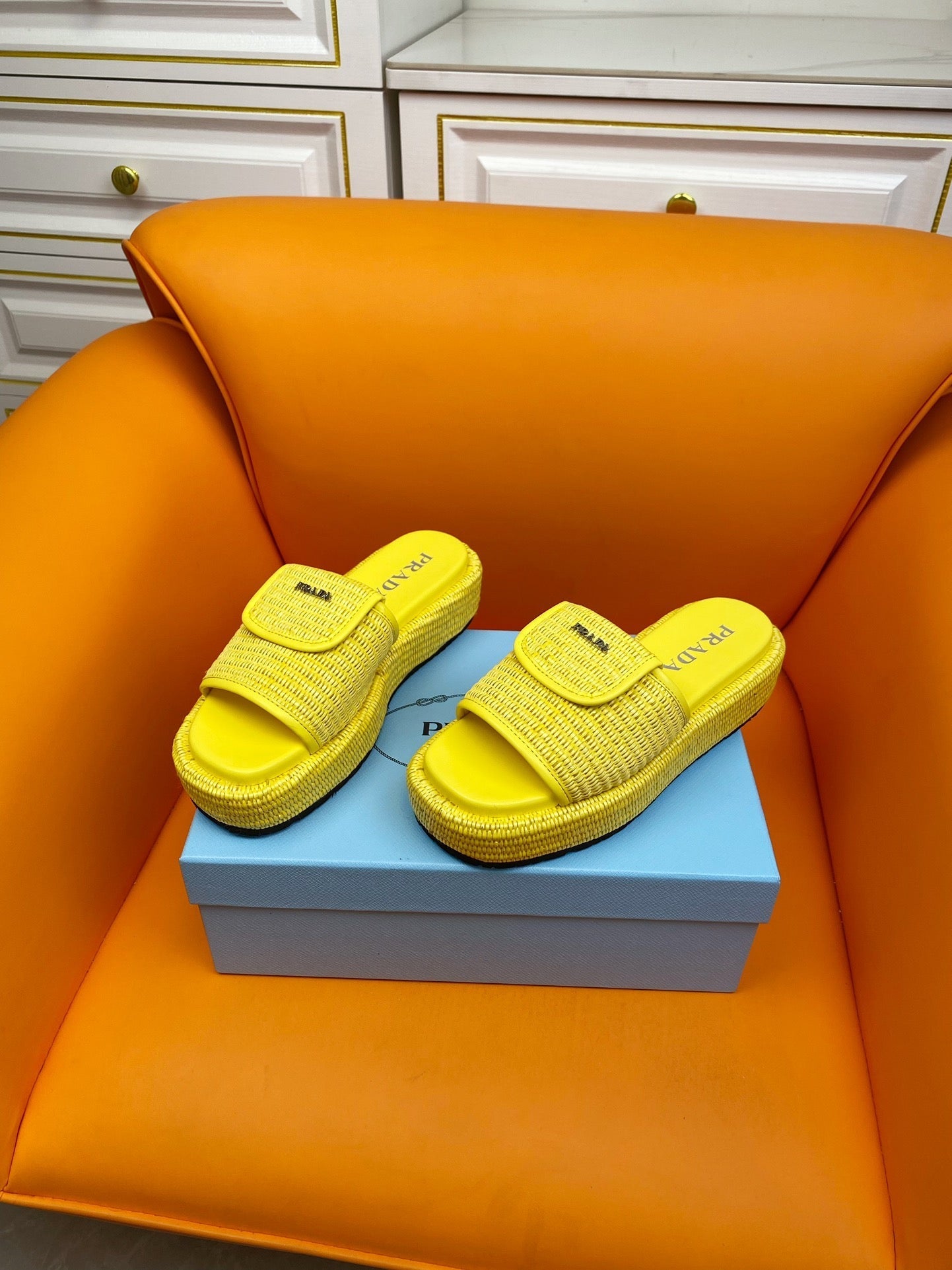PRADA Crochet Mule 20 Yellow
