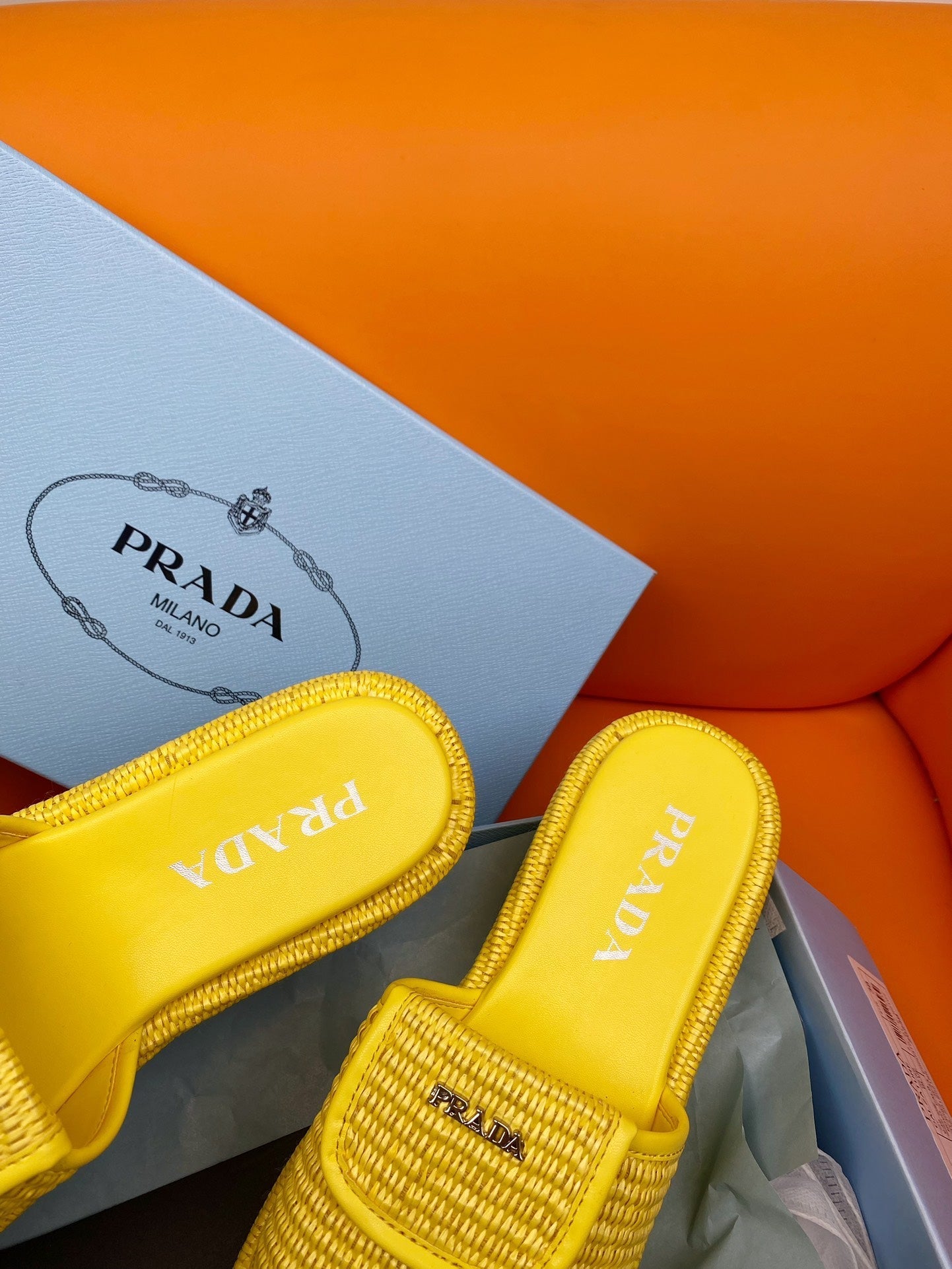 PRADA Crochet Mule 20 Yellow
