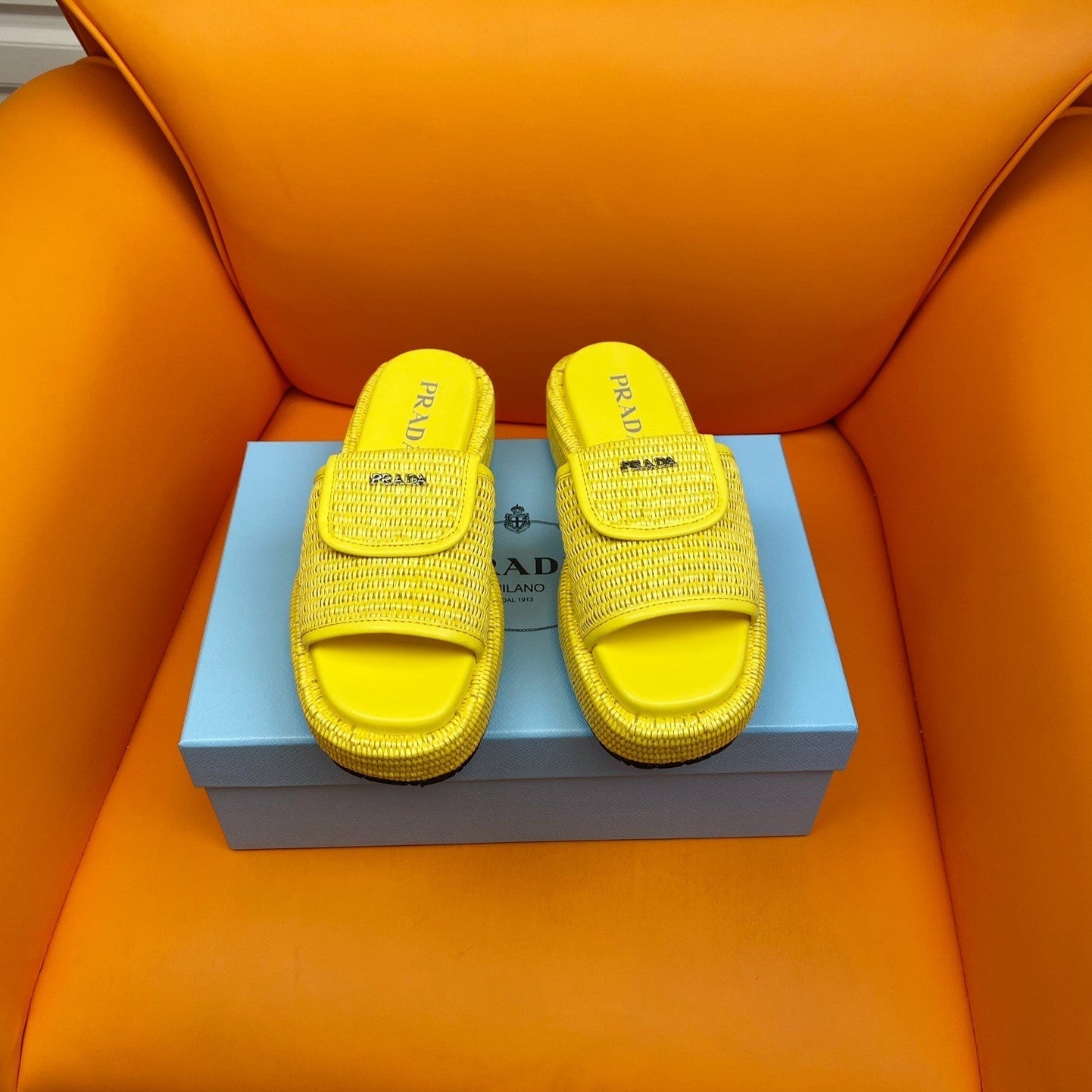PRADA Crochet Mule 20 Yellow