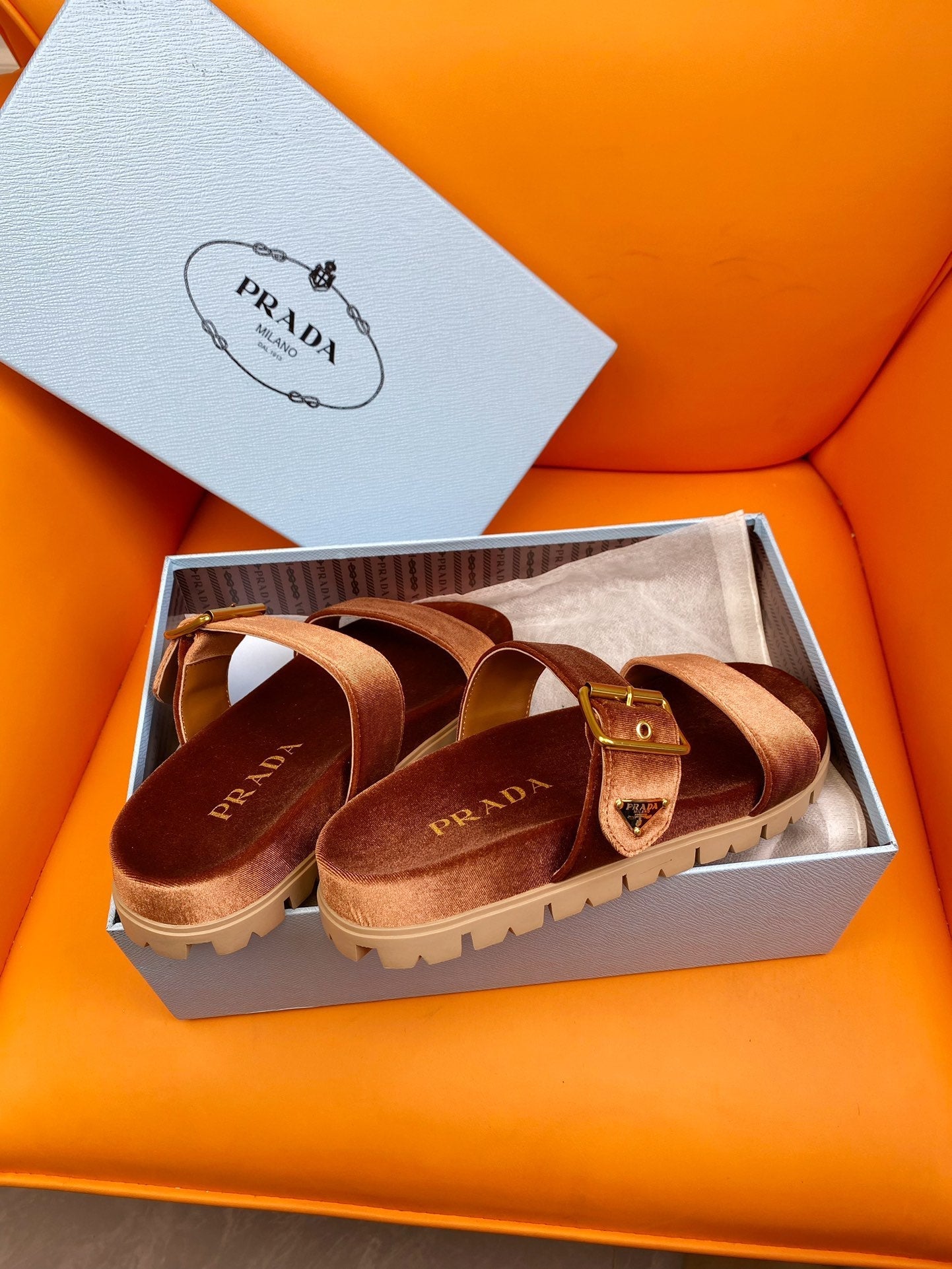 PRADA Slides 10 Velvet Orange