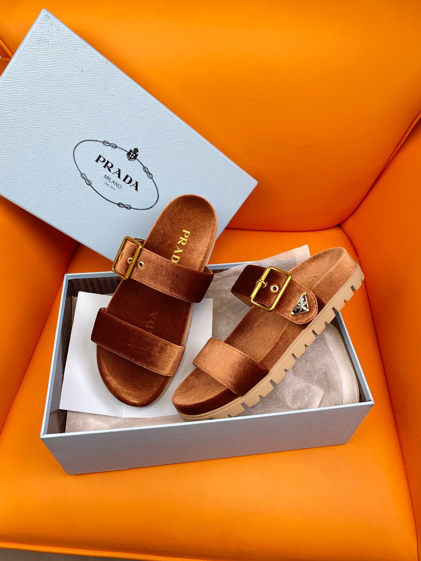 PRADA Slides 10 Velvet Orange