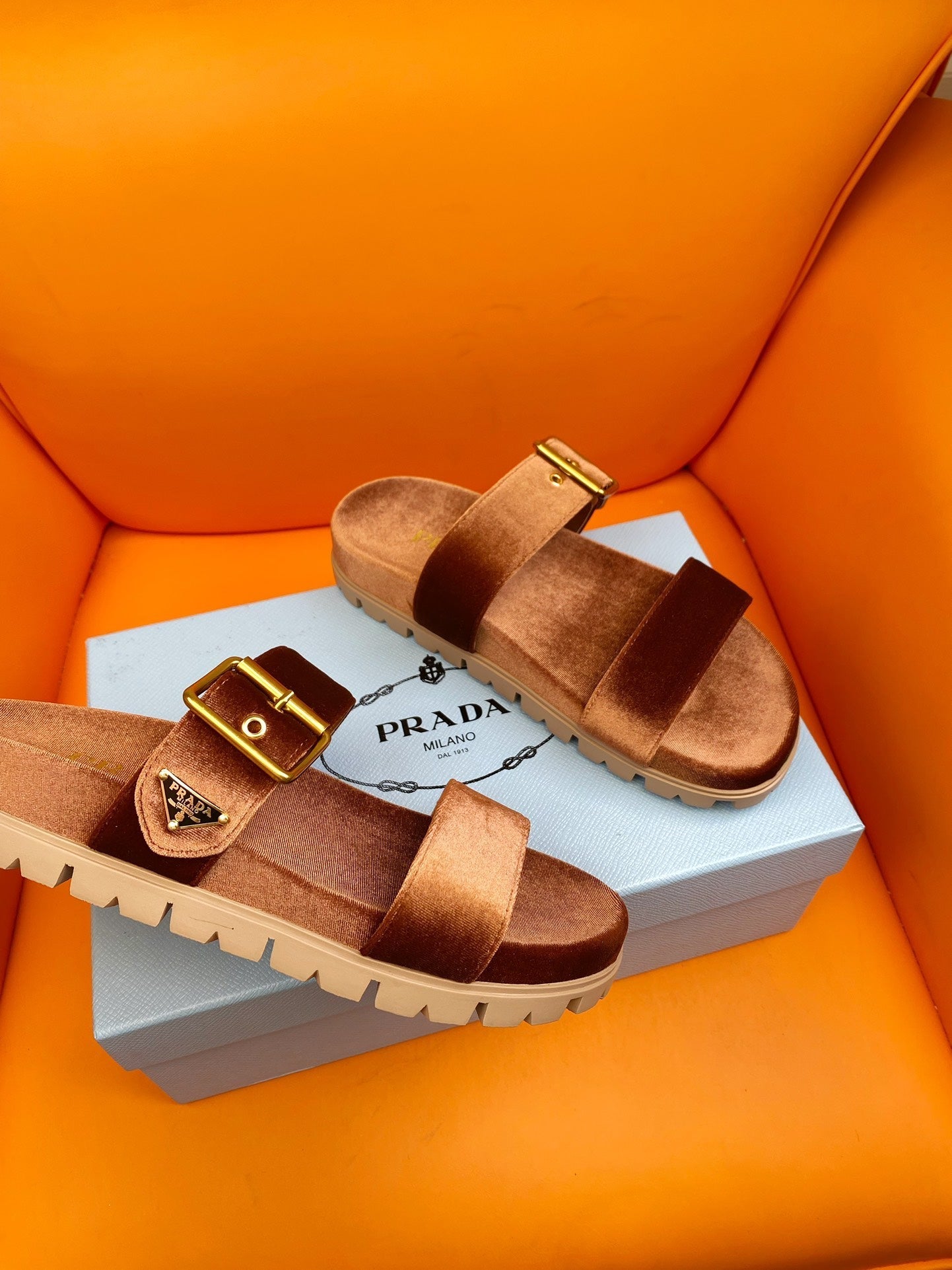 PRADA Slides 10 Velvet Orange