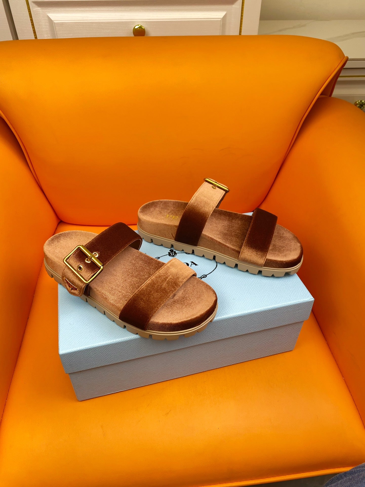 PRADA Slides 10 Velvet Orange